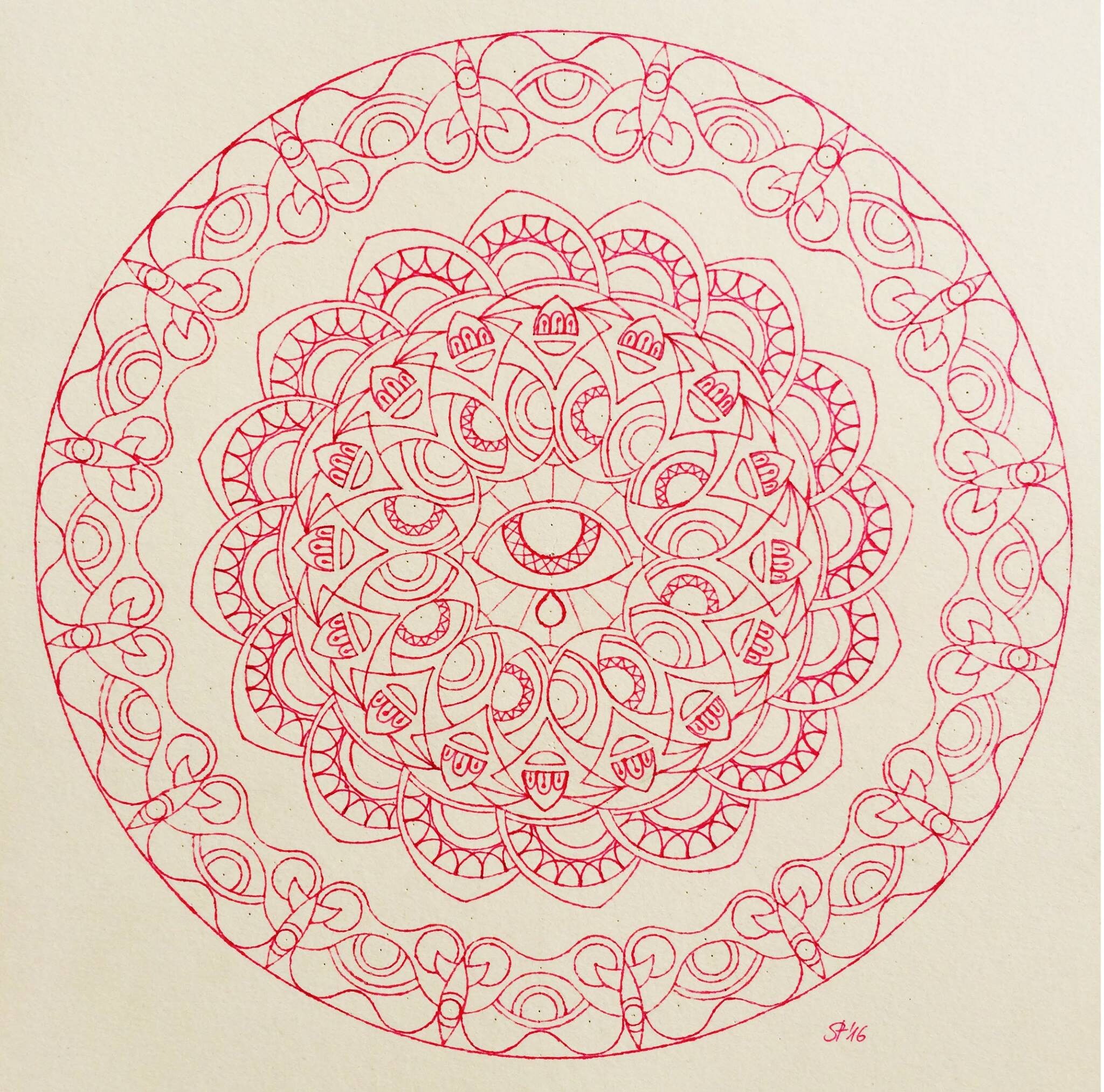 Free Printout for Mandala Coloring- free download printout - artwork by Tine Steiss for happiness.org